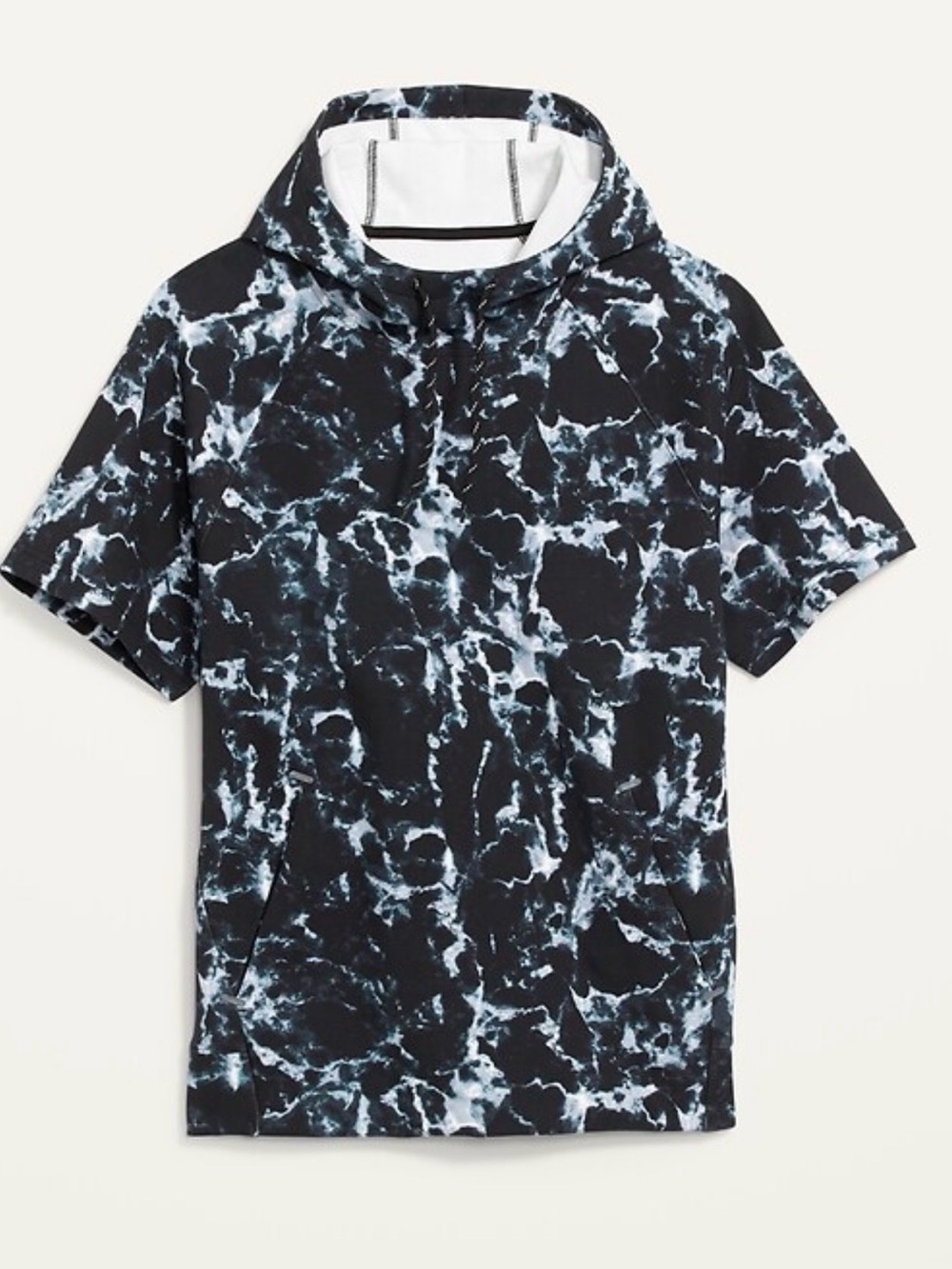 Old Navy Active Short-Sleeve Hoodie in Black Marble NWT size Men’s L